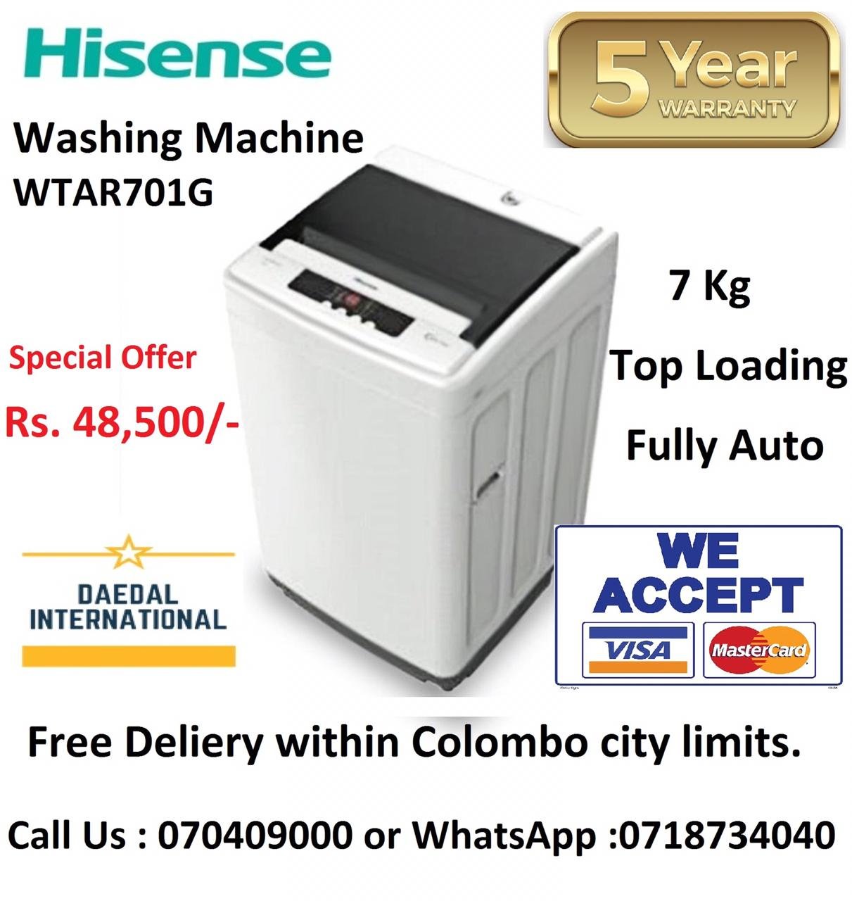 Hisense Topload Washing Machine (7Kg)