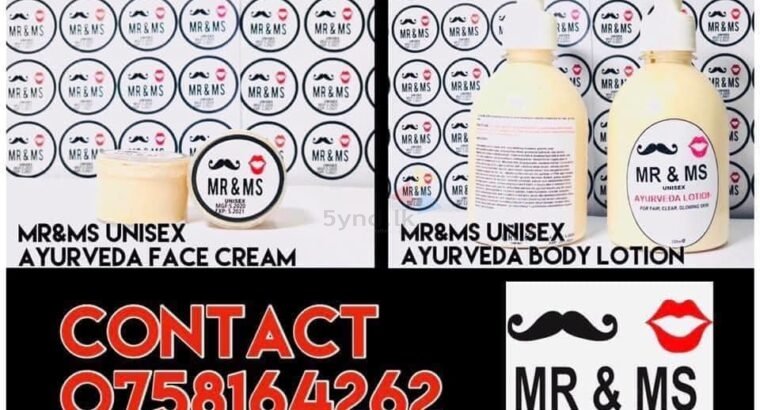 MR & MS unisex ආයුර්වේද Face cream සහ Body lotion