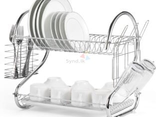 Dish Rack with Plated Chrome Dryer Silver