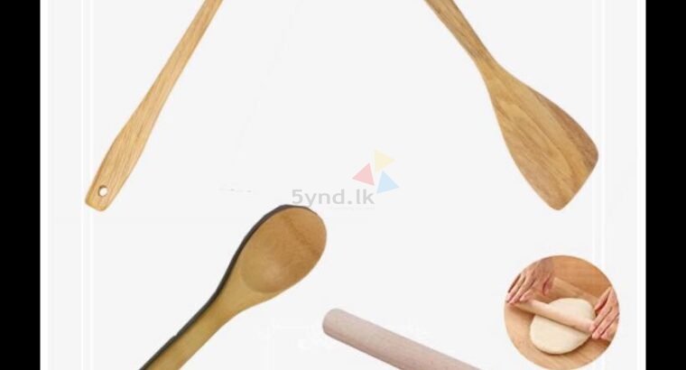 3 WOODEN SPOON & ROLLING PIN