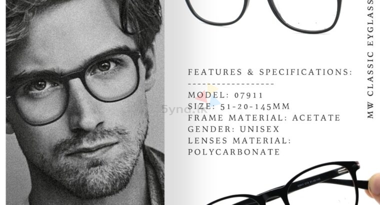 Acetate Large Square Eyeglasses