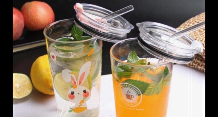 DELLI KIDS GLASS CUP WITH STRAW