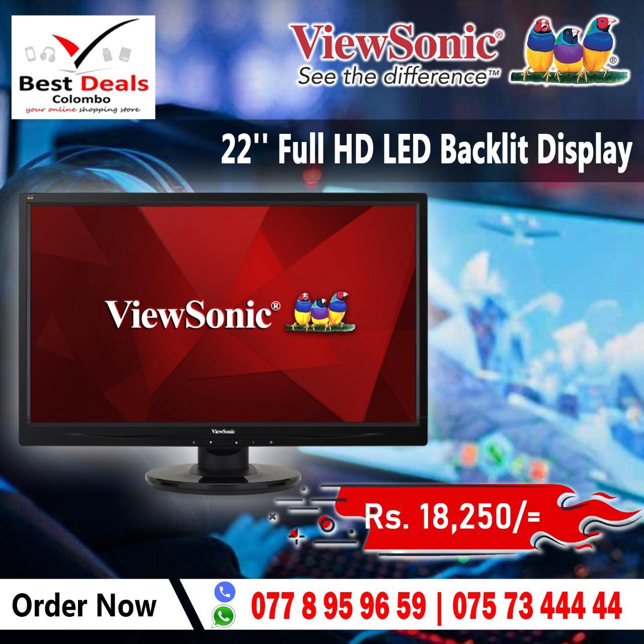 ViewSonic 22 Inch Full LED Backlit Display