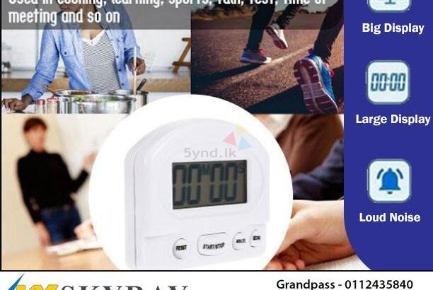 LCD Digital Kitchen Countdown Timer Alarm with Stand White Kitchen Tim