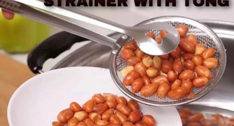 STAINLESS STEEL STRAINER WITH TONG