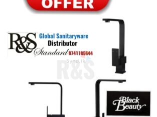 Matte Black Kitchen Square Taps And Mixer
