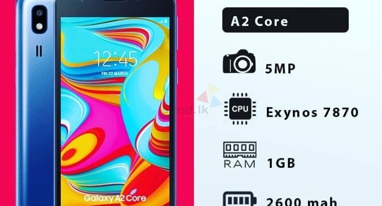 samsung a2 core inch