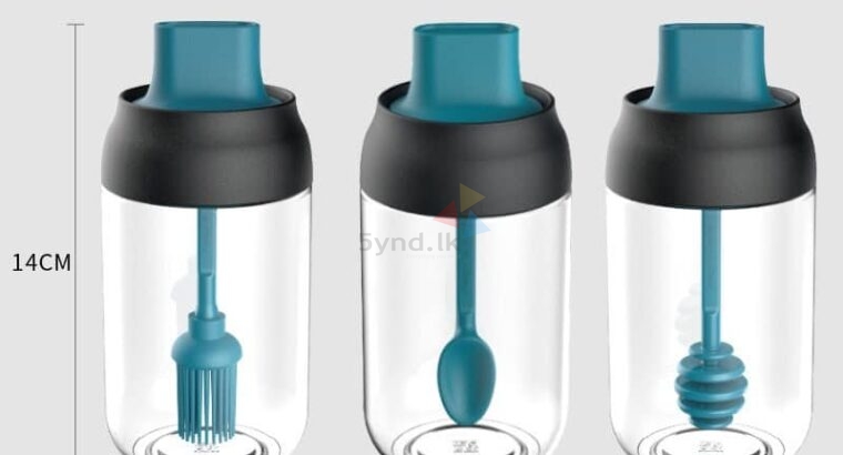 Glass Condiment Set With Spoon