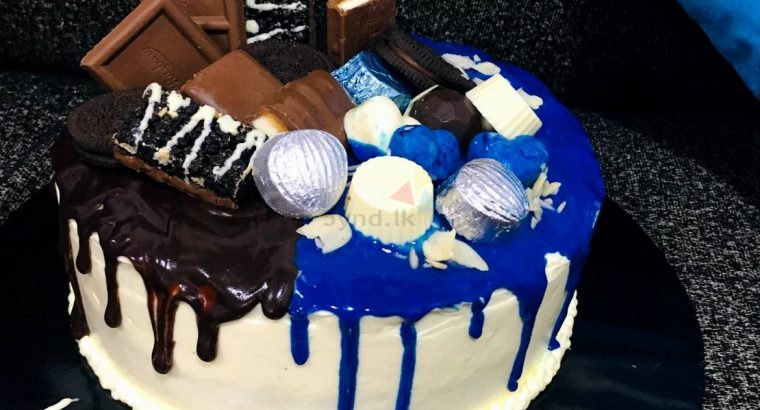 Two Colour Dripped Cake