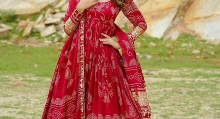 Red Gown With Dupatta