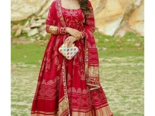 Red Gown With Dupatta
