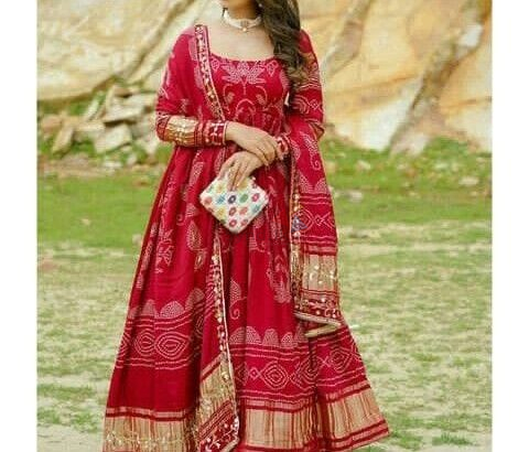 Red Gown With Dupatta