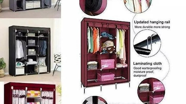 Portable foldable wardrobe