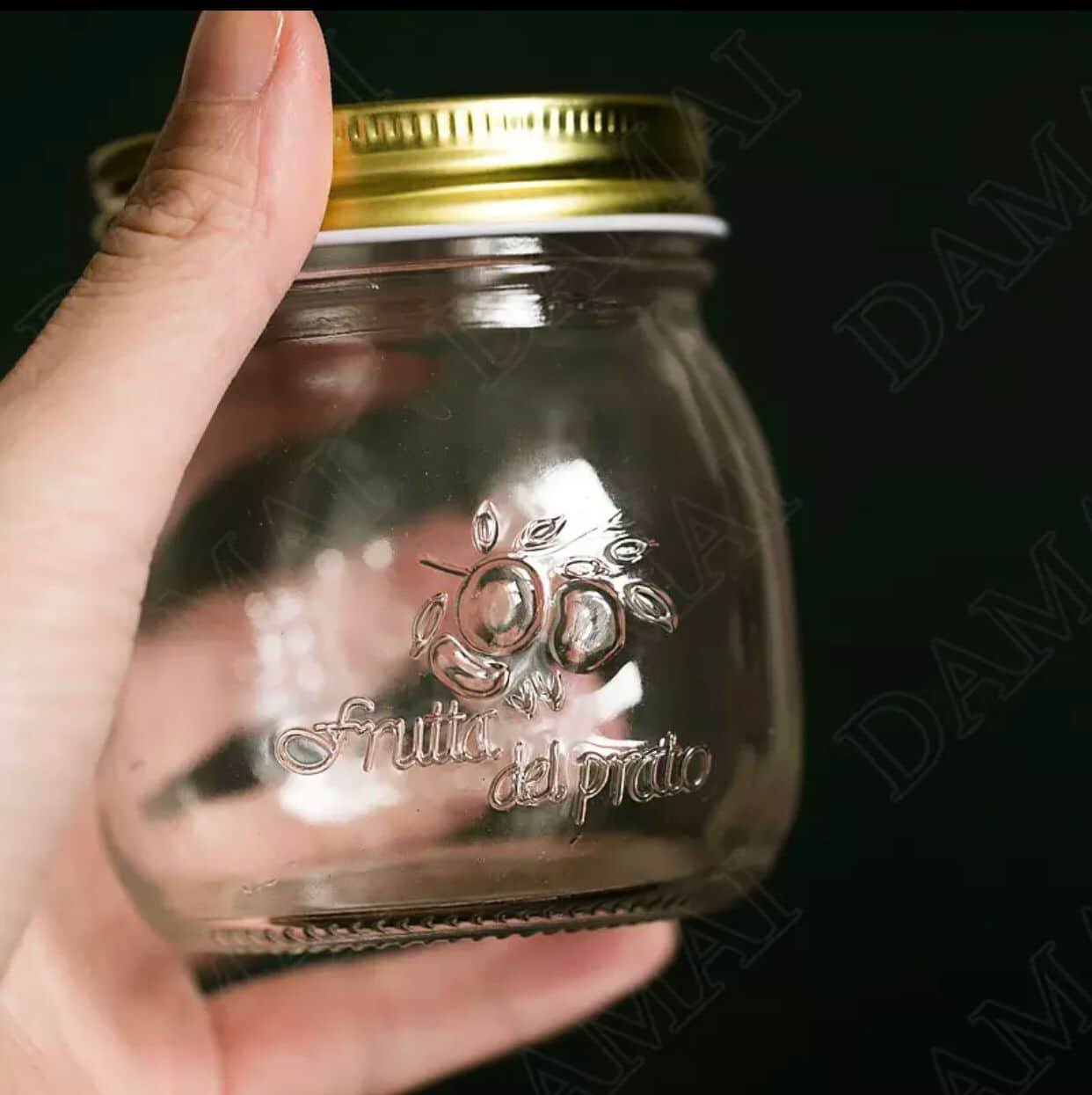 Retro Embossed Glass Jar