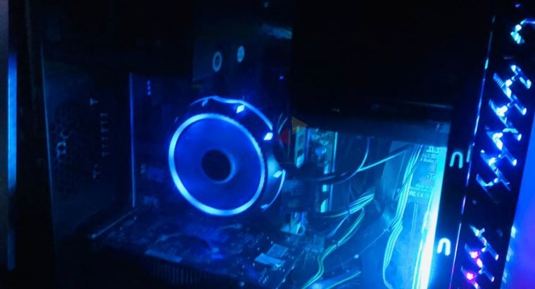 Golden Filled Gaming Pc With Rgb System