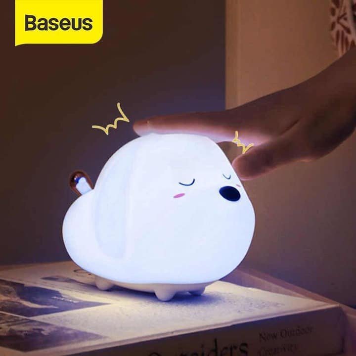 Baseus LED Night Light RGB Soft Silicone Touch Control Night Light Rechargeable Night Lamp For Children Kids Bedroom