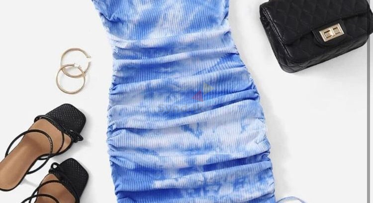 Tie Dye Ruched Dress