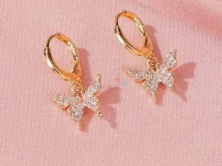 Rhinestone butterfly earrings