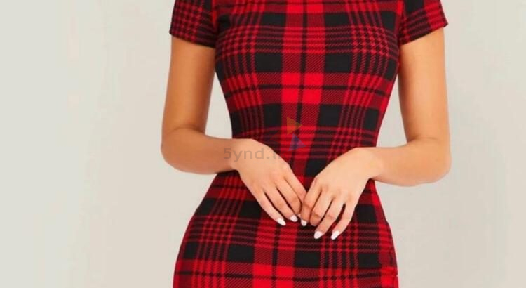 Red plaid dress