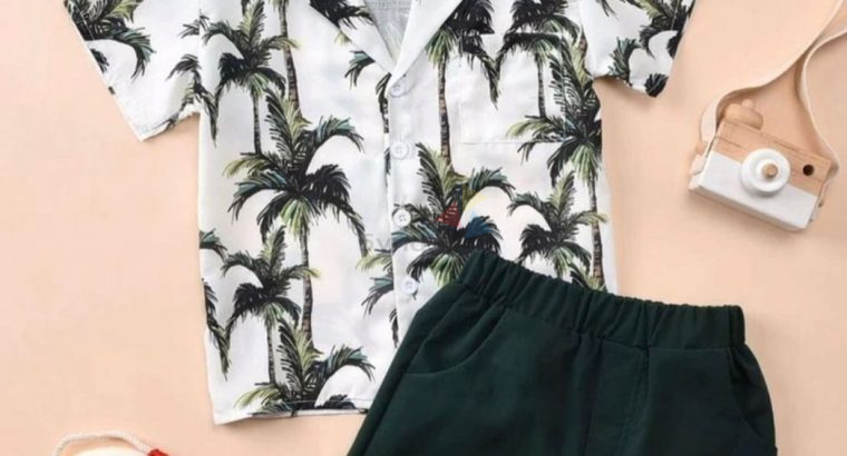 Baby Boy Tropical Print Shirt and Short