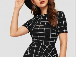 Grid print blouse