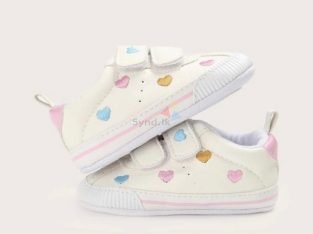 Baby Girl Heart Embroidered