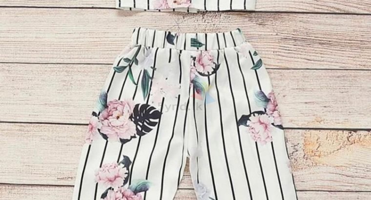 Toddler Girls Vertical Floral Cami Top and Pants