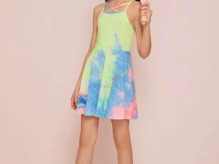 Girls Crisscross Front Tie Dye