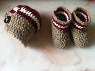 Crochet baby boy Shoes and Cap