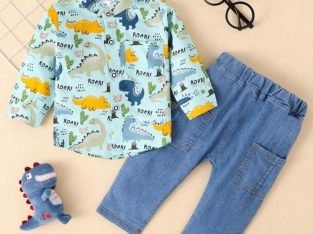 Graphic Jeans and Shirt Set