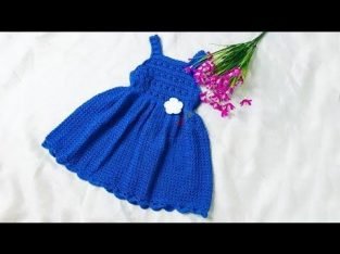 Crochet baby party dress