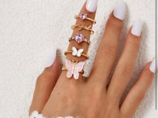 5Pcs Butterfly Decor Ring