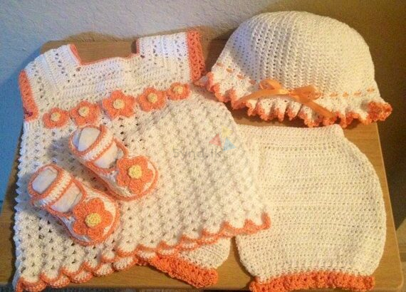 Crochet Baby Girl Dress Set
