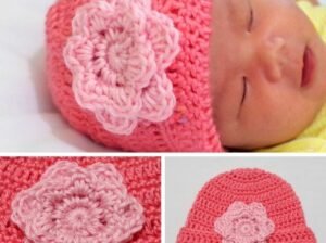 Crochet baby girl cap