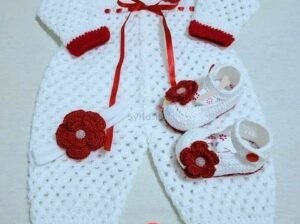 Crochet baby girl romber suit