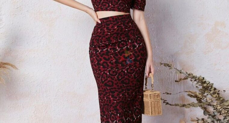 Leopard Print Top and Skirt