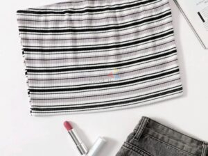Striped Rib-Knit Tube Top