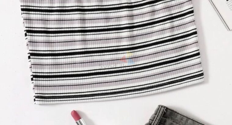 Striped Rib-Knit Tube Top