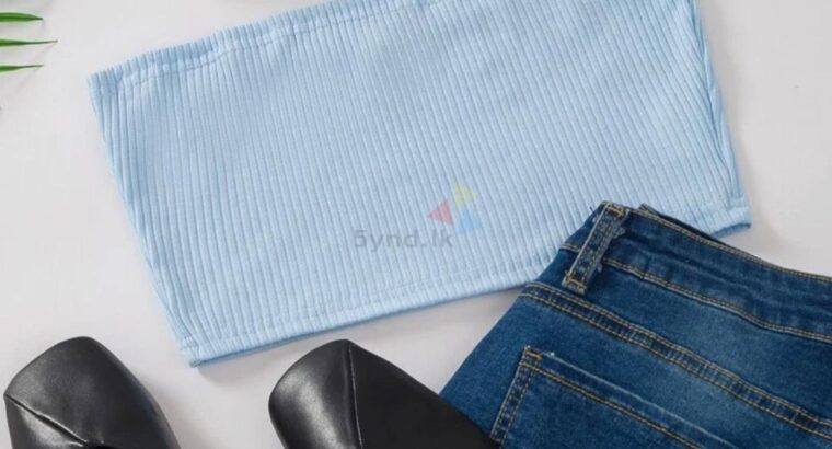 Ribbed Solid Crop Tube Top