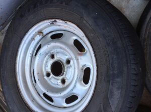 5 x 14” Rim with used Tyre