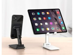 Folding desktop tablet stand